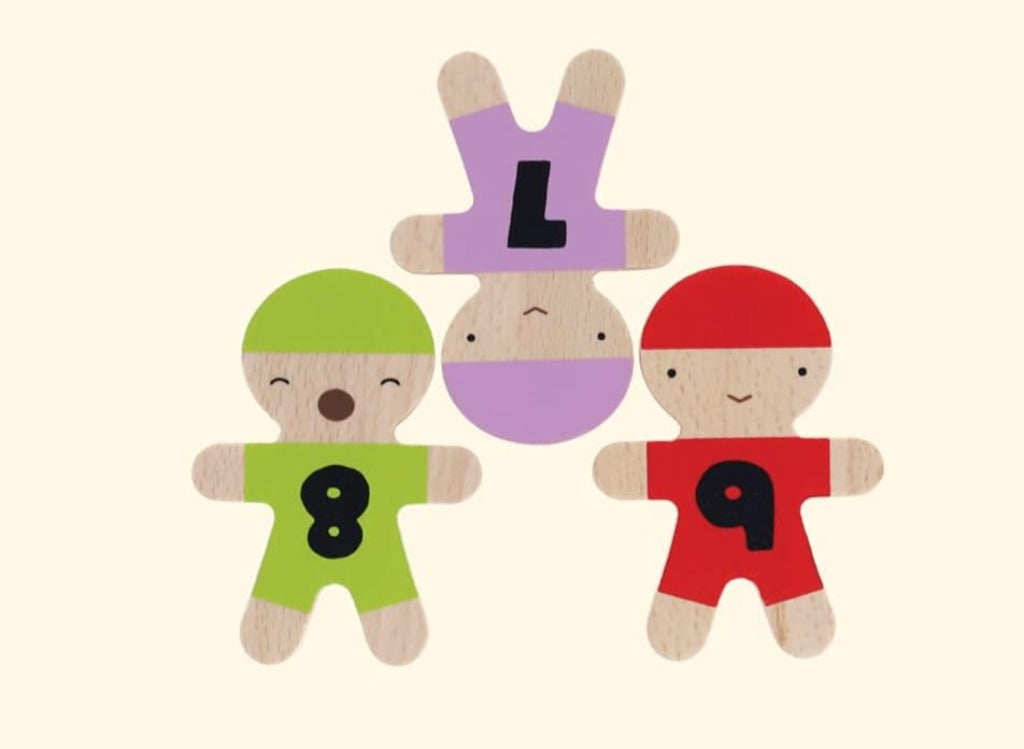 wooden figure play set by Taro Gomi