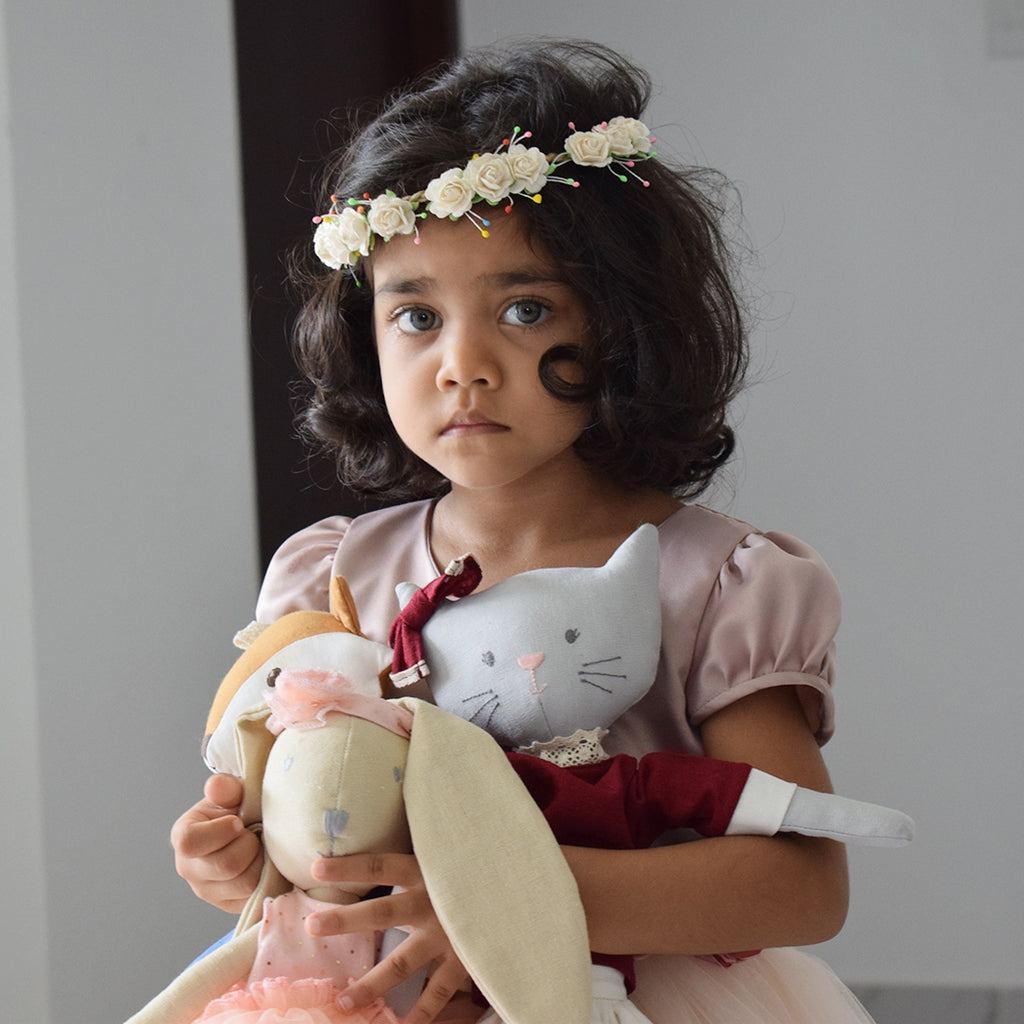 Soft Body Doll | Child Safe | Cotton jersey body, Rubber head |  Thin, soft and easy to hold | ~20" high - lifestyle