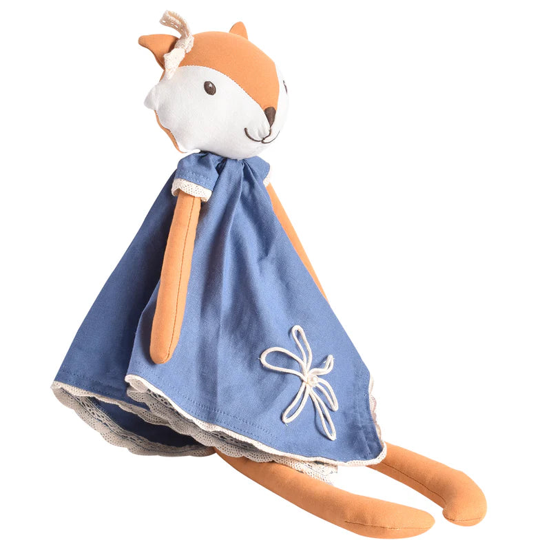 Luca the Fox Soft Rag Doll | Cotton Jersey with embroidered face | Thin body easy to hold | Almost 20" tall