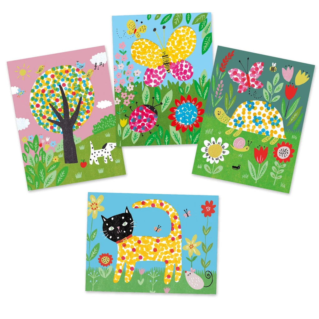 Dot Painting Kit | 4 markers and 4 laminated folders | Can use over and over | kids can color any way they want | 11" x 8" | ages 18+ months 