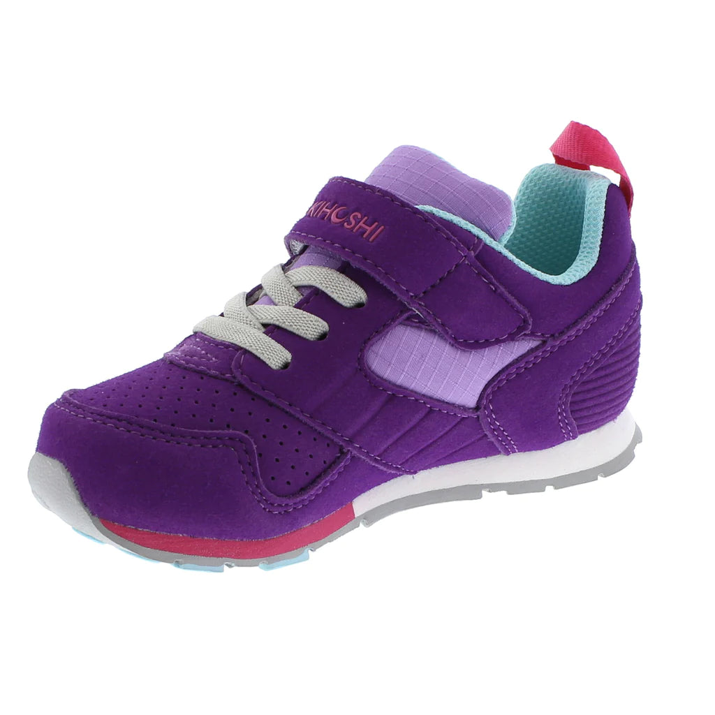 Tsukihoshi 2 tone Purple Racer Toddler Sneakers | Velcro Close | Built for Comfort | Machine Washable | Pedorthist Friendly