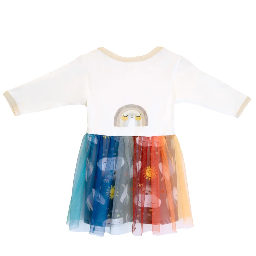 unicorn print toddler dress, babk of dress - tulle skirt