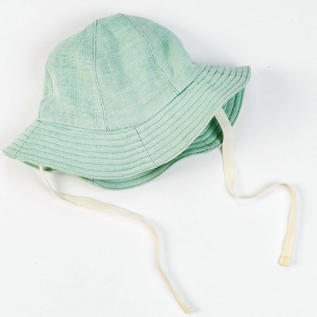 Muslin Baby Sun Hat in Sea Foam Green - 0-3 months