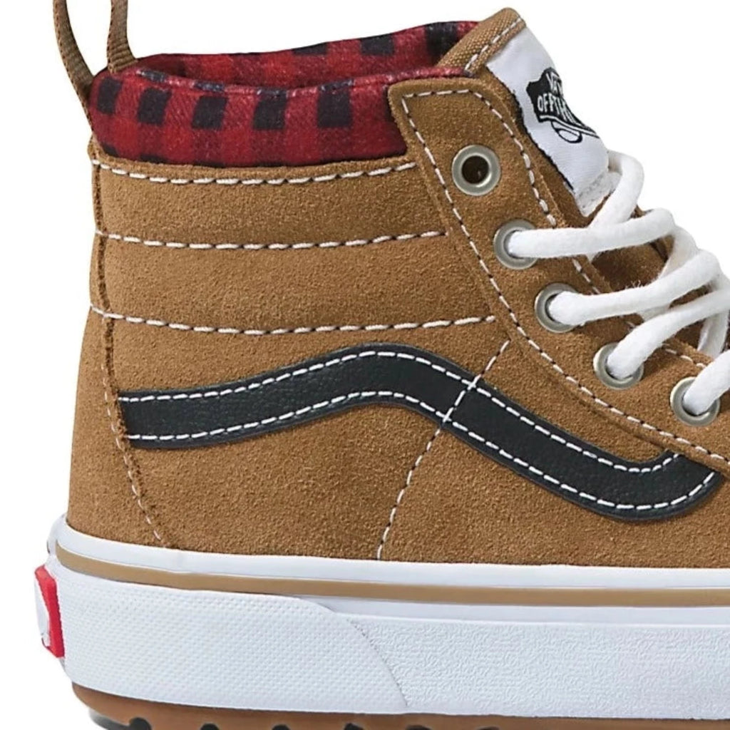 Vans Mountain Edition (MTE) Brown Suede with Checked Lining Shoe | Weather Resistant  - closeup