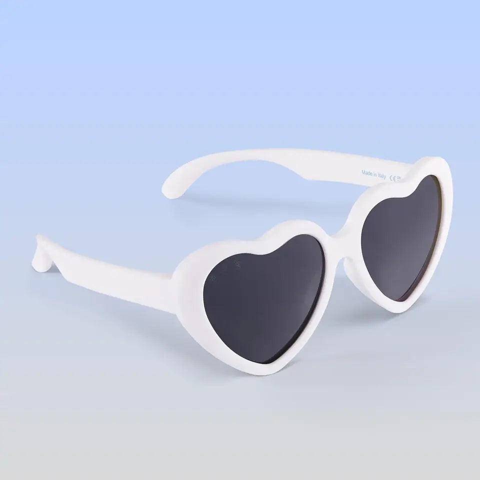 White Heart Shaped Grey Polarized Lens Kids Sunglasses