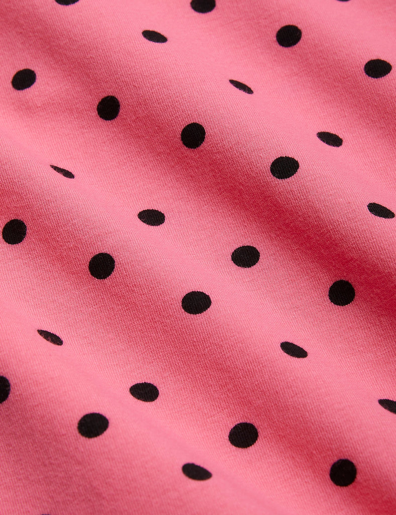 Mini Rodini Organic Cotton Bike Shorts | Pink Polka Dots - closeup