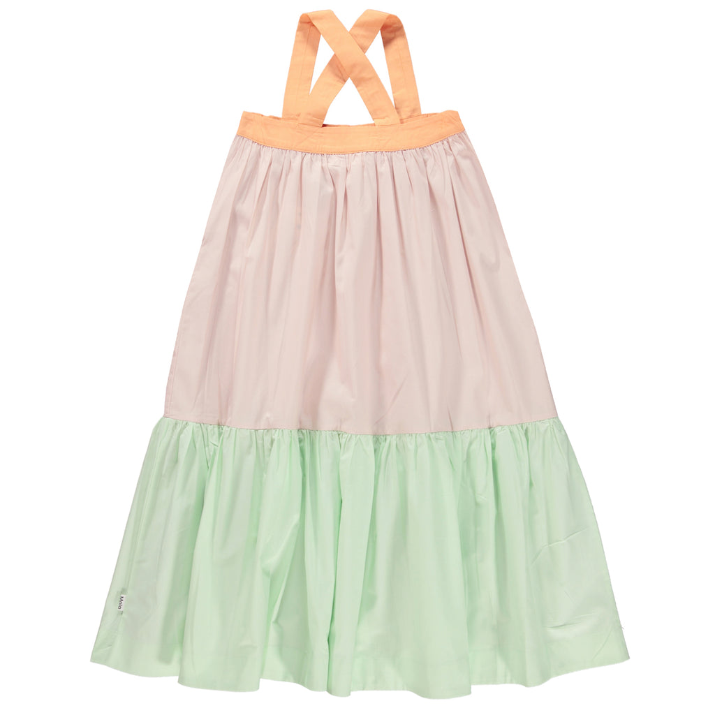 Molo tri-color, summer strappy dress in organic cotton