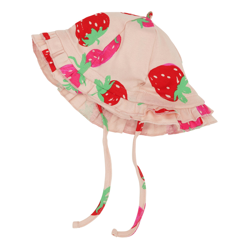 Molo Organic Cotton Jersey Strawberry Print Baby Sun Hat