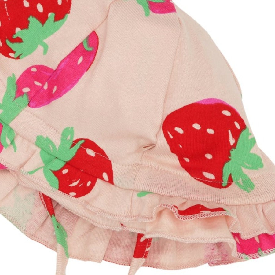 Molo Organic Cotton Jersey Strawberry Print Baby Sun Hat