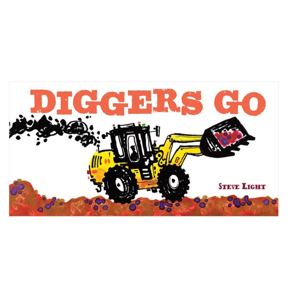 Diggers Go Board Book about Construction Vehicles