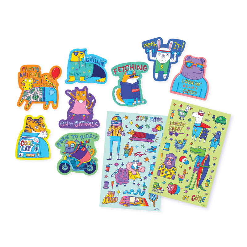 images of the stickers included and the two sticker sheets.