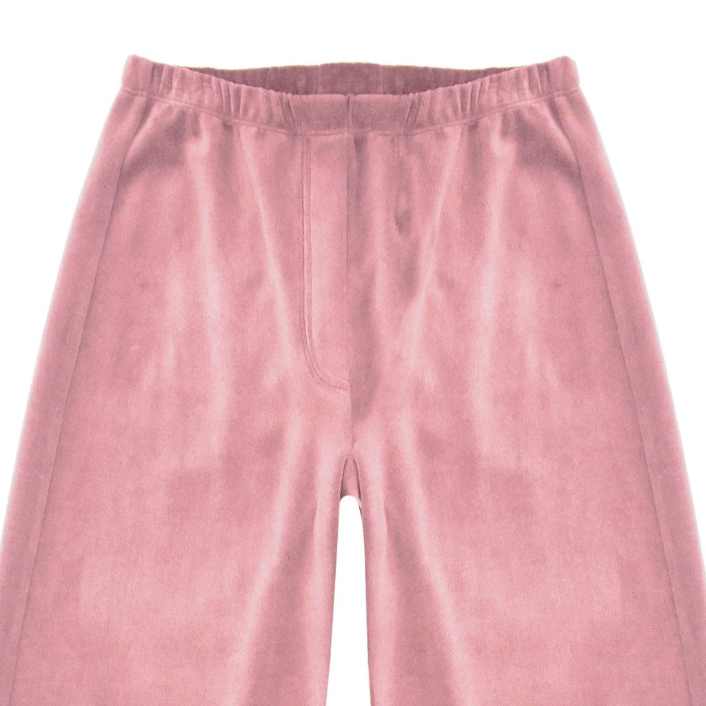 Wide-leg Pink Velour Kids Pant | elastic waist 