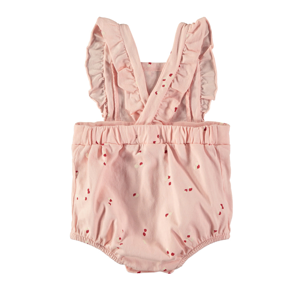 Babyclic Pink Petals Print Organic Cotton Infant Romper - back