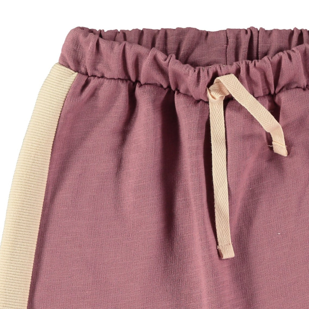 Babyclic Organic Cotton Pant | Elastic Waist & Drawstring | Cream Stripe on Legs