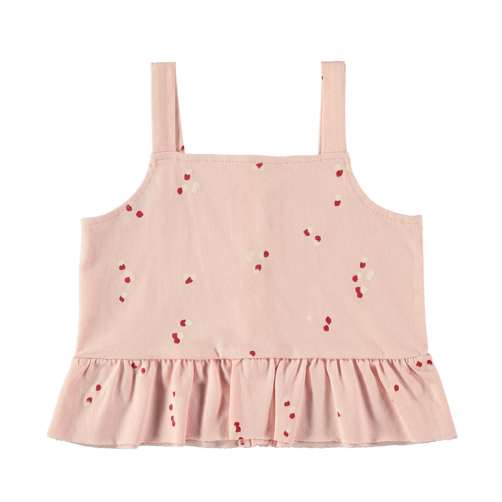 Babyclic Strappy Pink Petals Crop Top with button up back