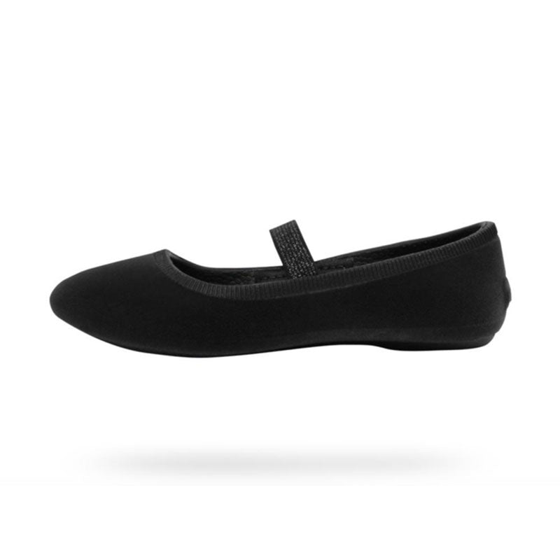 Black Velvet Ballet Slipper Shoe