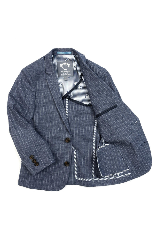 front of blazerappaman pinstripe linen blend jacket - lining