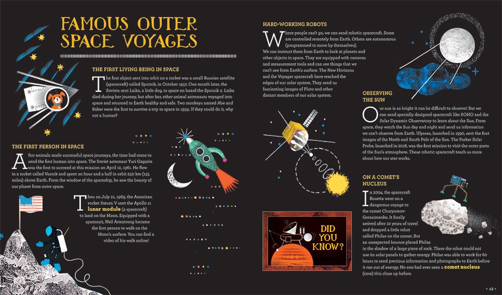 Solar System Book for Kids 8+, Glow in the Dark - sample page