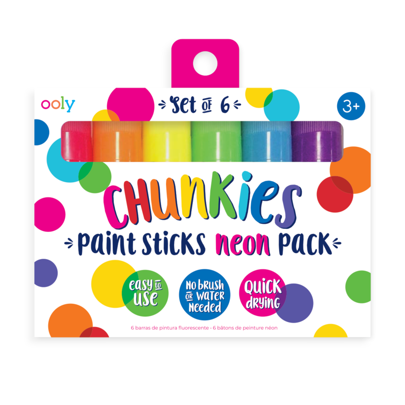 Chunky Neon Paint Sticks for 3 and Up