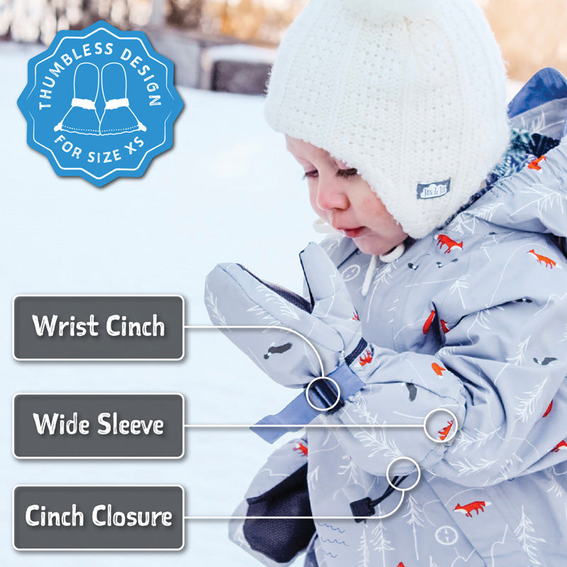 Kids Waterproof Winter Mittens - Features