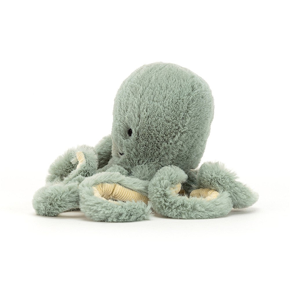 Jellycat Odyssey Octopus; Sage green, 6" high  - side view