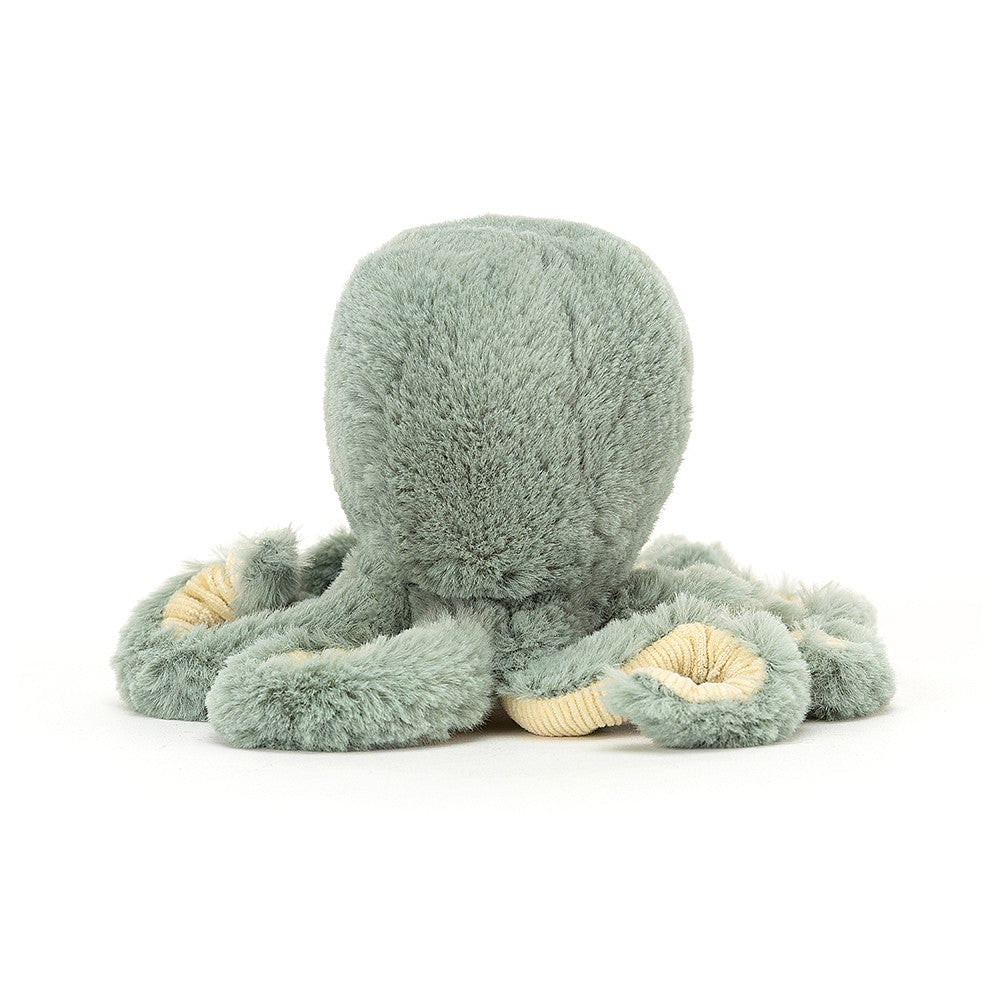 Jellycat Odyssey Octopus; Sage green, 6" high  - back view