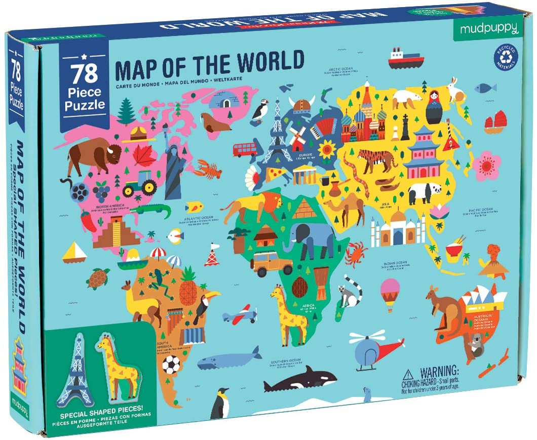 Janod The World Puzzle 100 Pieces Multicolor