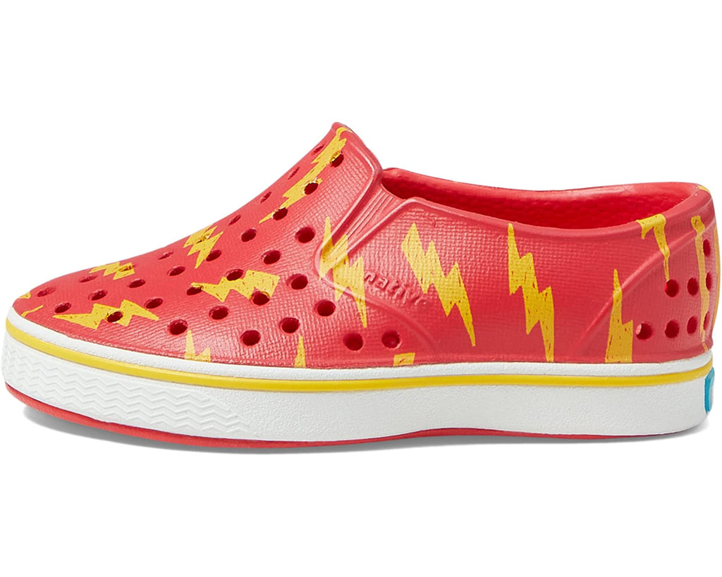 Native Kids Water Shoe in Hyper Red with Lightning Bolts