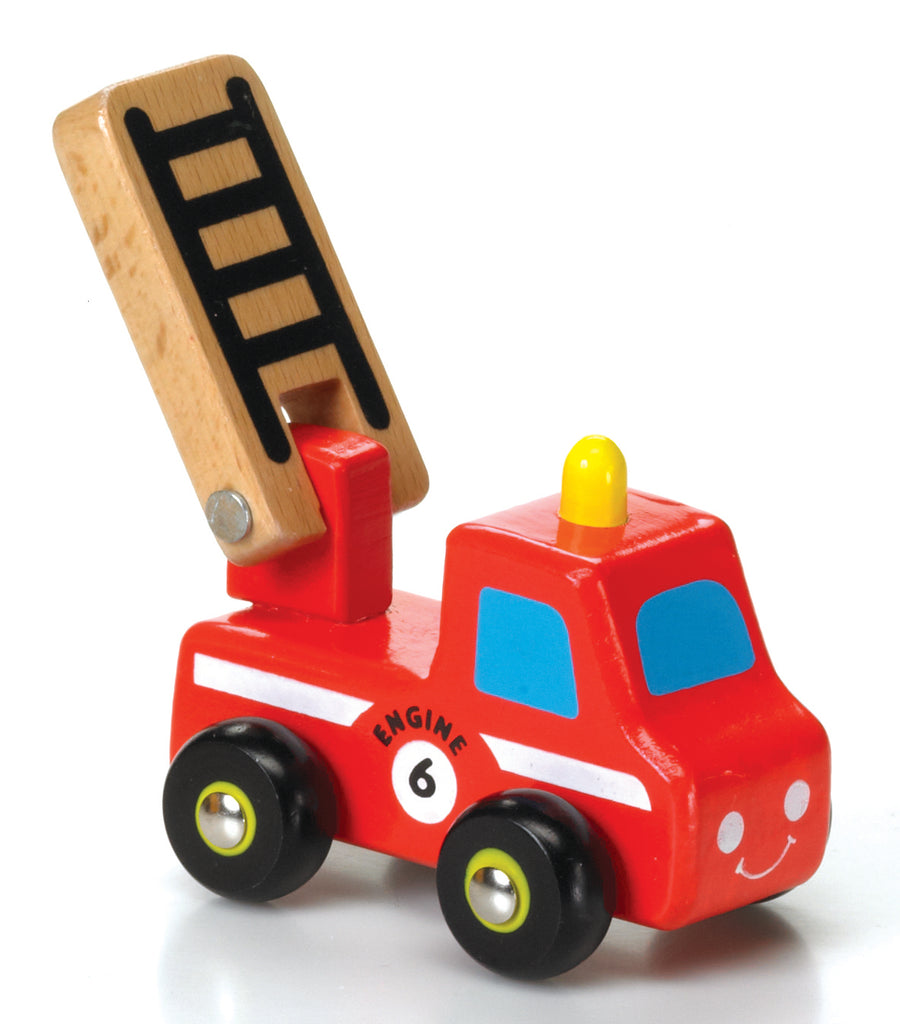 Toddler Hand Sized Mini Wooden Fire Truck | Child safe paints | Wooden Toy