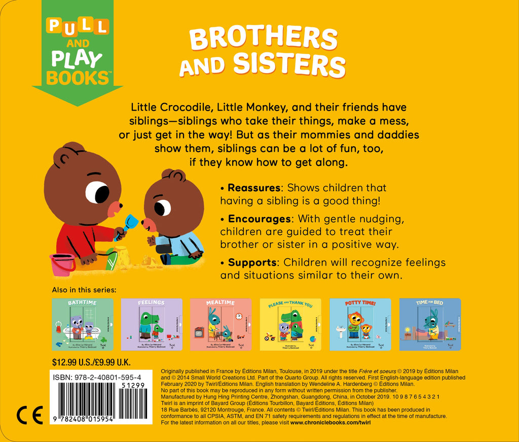 Brothers and Sisters: Pull & Play Book for Baby - back cover