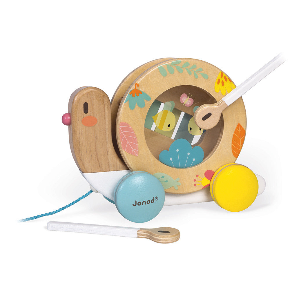 Janod Snail Pull Along Toy and More - Drum