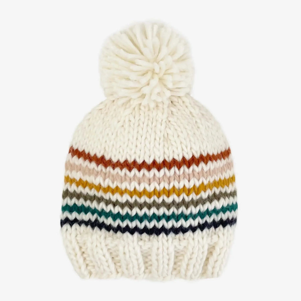 Infant Hand Knit Hat - Multi Stripes