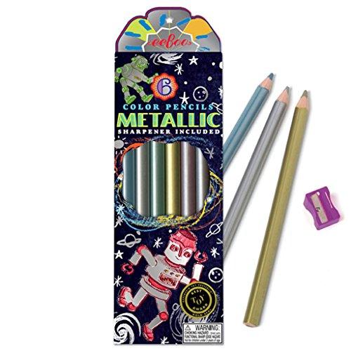 Metallic Color Chunky Pencils & Sharpener for Kids 3+