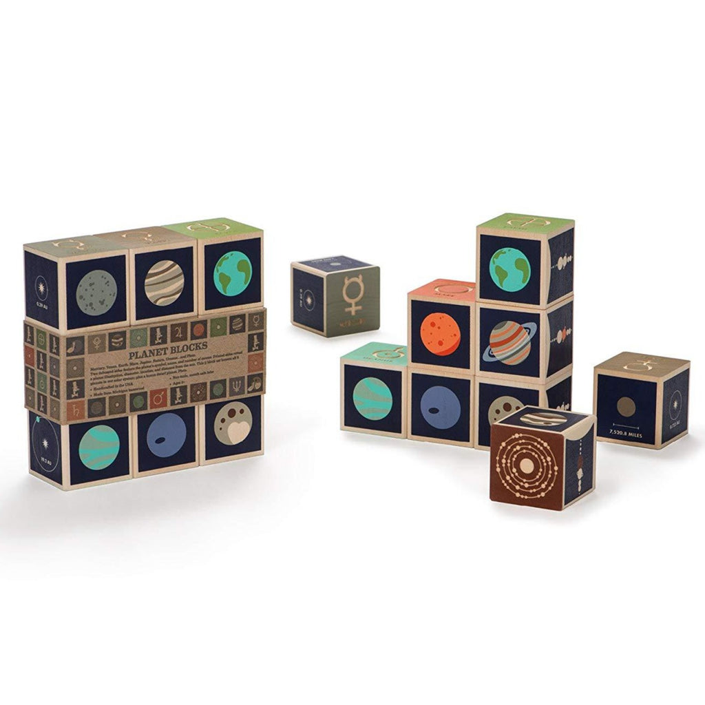 9 Wooden Planet Blocks - packaging