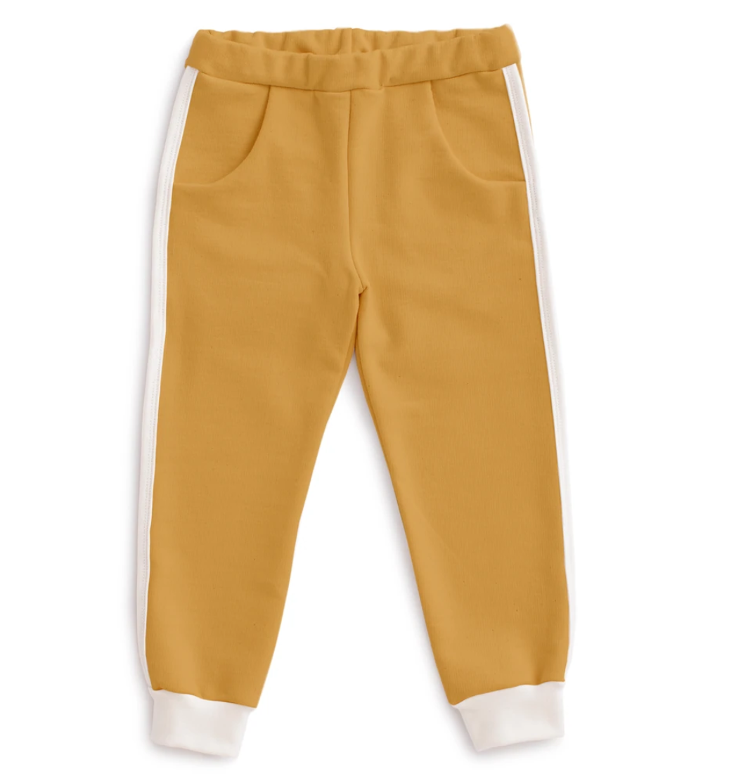 Winter Water Factory Kids Sweatpants in Mustard Black Wagon Kids